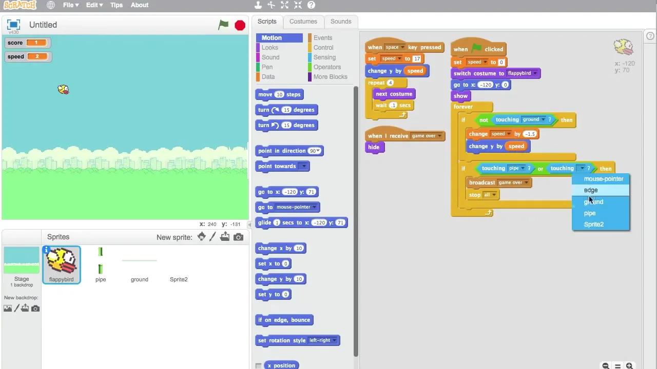 PART 2- Flappy Bird Tutorial (Scratch Programming) on Vimeo