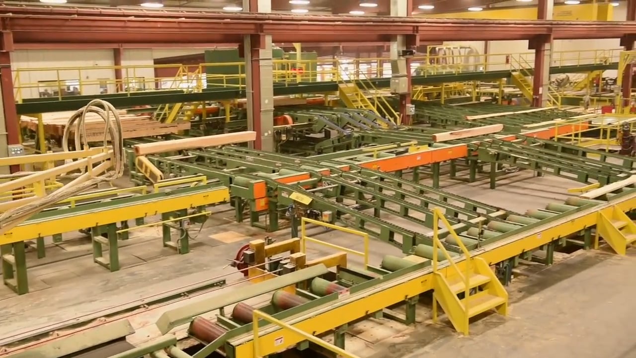 Mellott Log Deck w/ Stop and Loader and Double Cut Rollcase on Vimeo