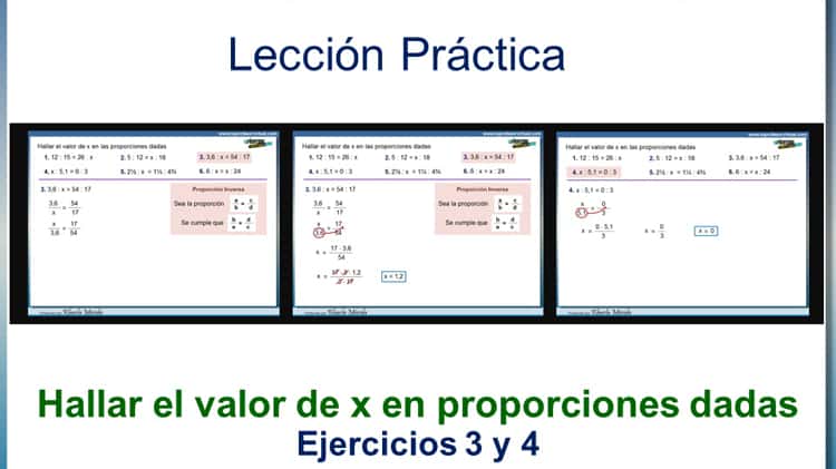 ejercicios de razones y proporciones