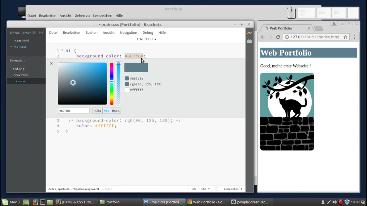 Html und css farben on vimeo