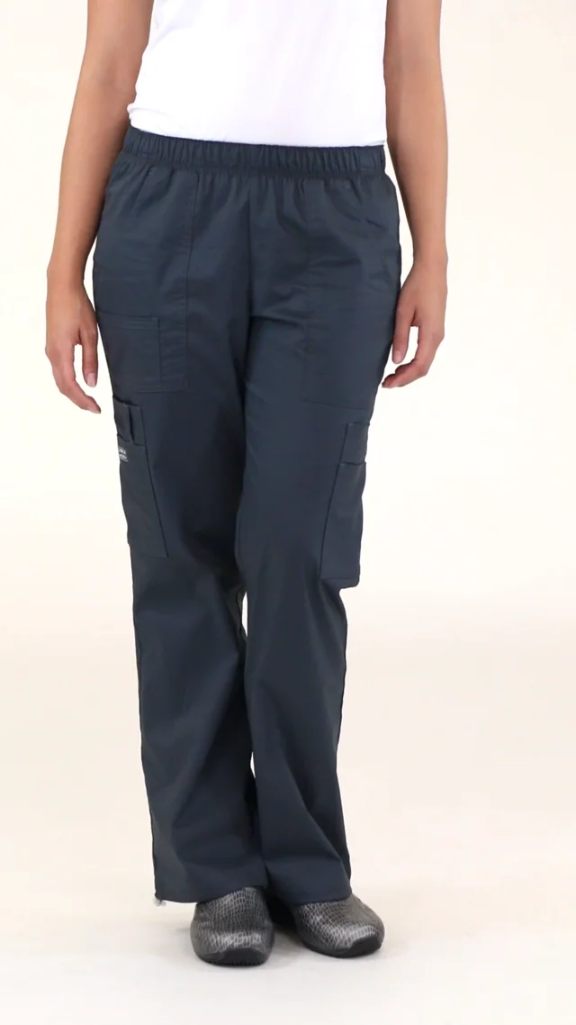 Cherokee WW Core Stretch Mid Rise Pull-On Pant Cargo Pant