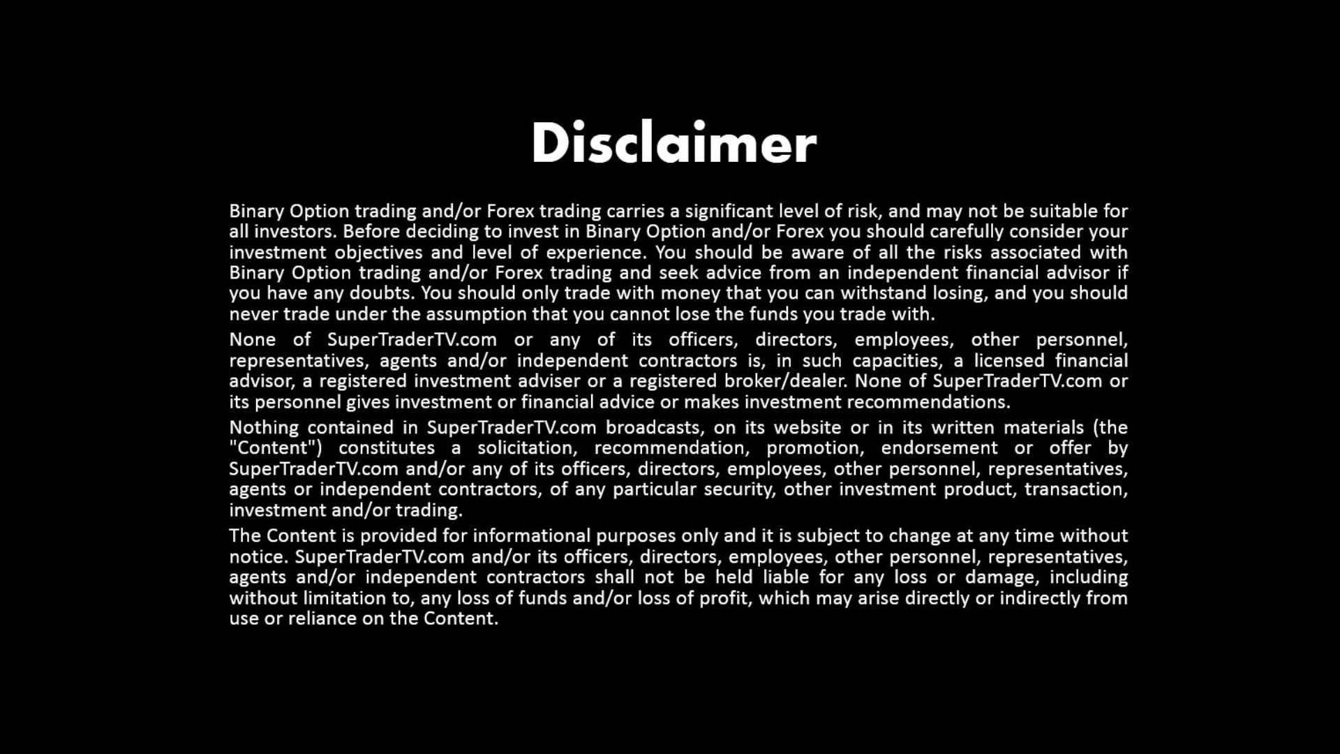 Disclaimer for tv on Vimeo