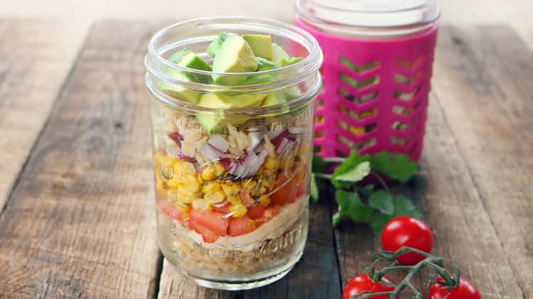 Mason Jar Burrito Bowls