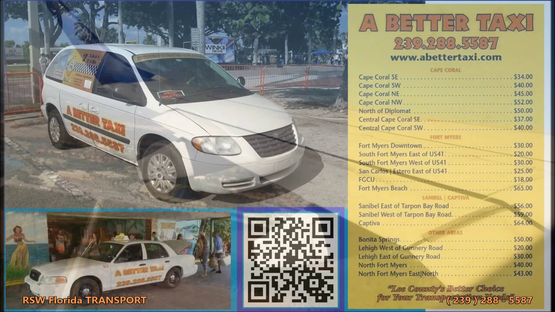Fort Myers Airport Taxi A BETTER TAXI (239) 288 5587 on Vimeo