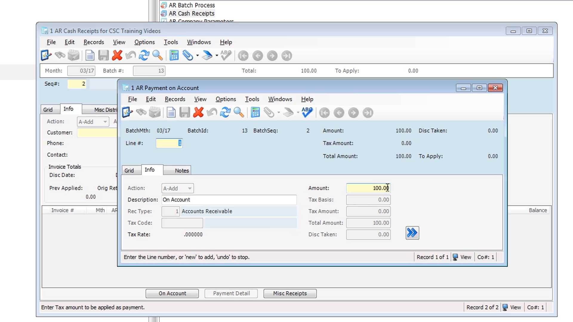 AR Cash Receipts (Spanish) on Vimeo
