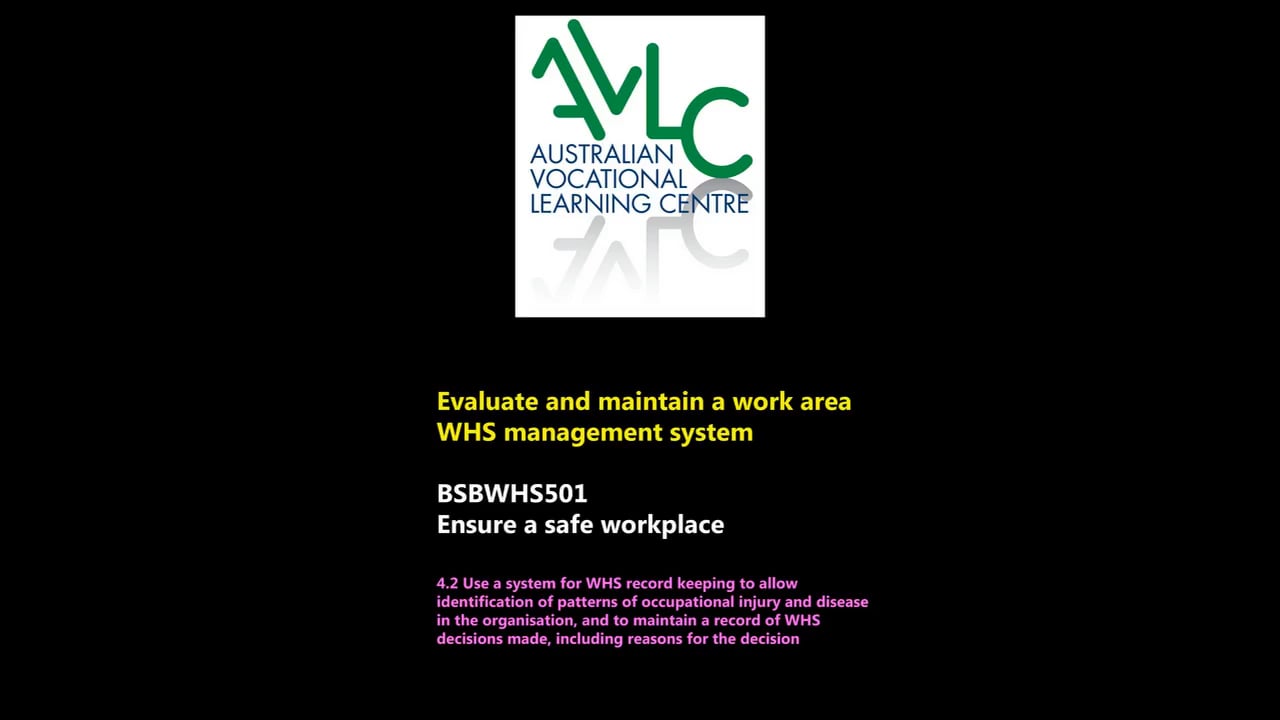 Use a system for WHS record keeping to allow identification of patterns