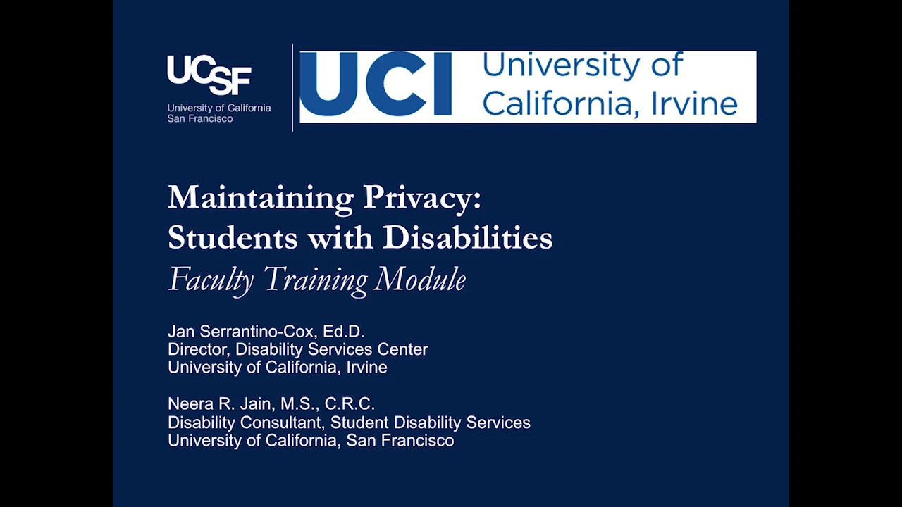 Maintaining Privacy - Students with Disabilities