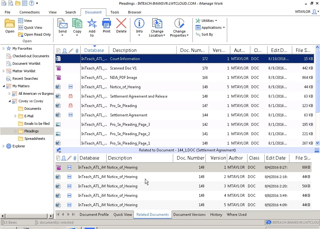 iManage Tutorials - Advanced DeskSite Course on Vimeo