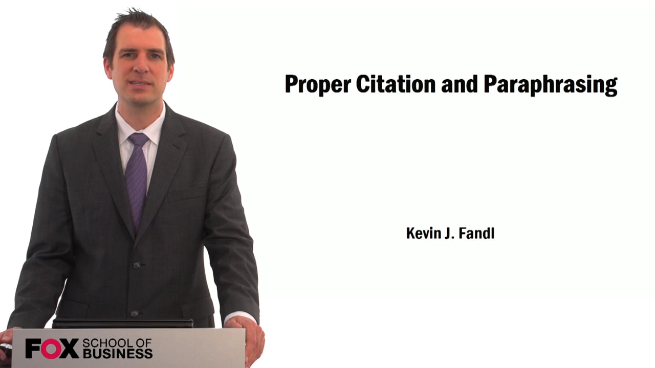 Proper Citation and Paraphrasing