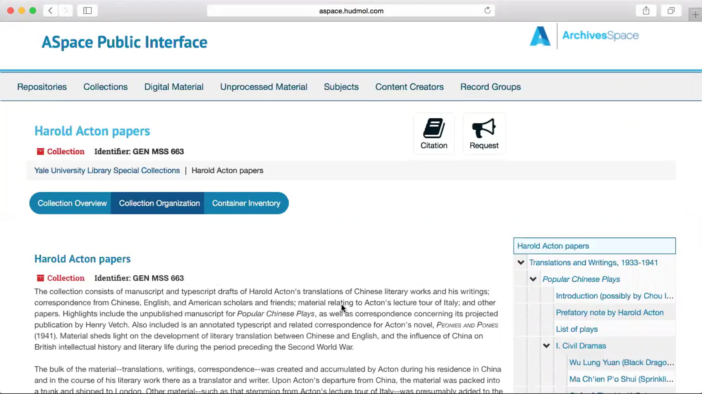 ArchivesSpace Public User Interface Finding Aid Views update | Videos ...