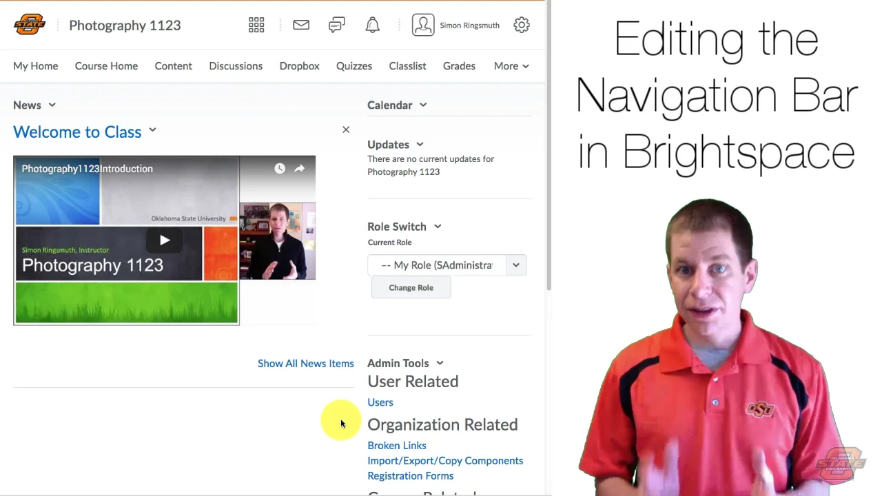 Brightspace Daylight: Customizing the Navigation Bar on Vimeo