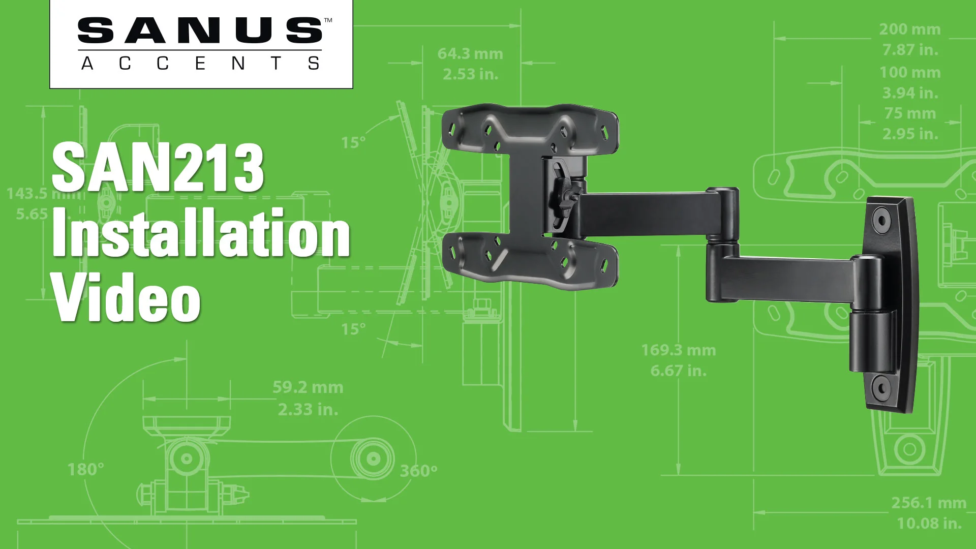 SANUS Accents SAN213 | Full-Motion Wall Mounts | TV Mounts and