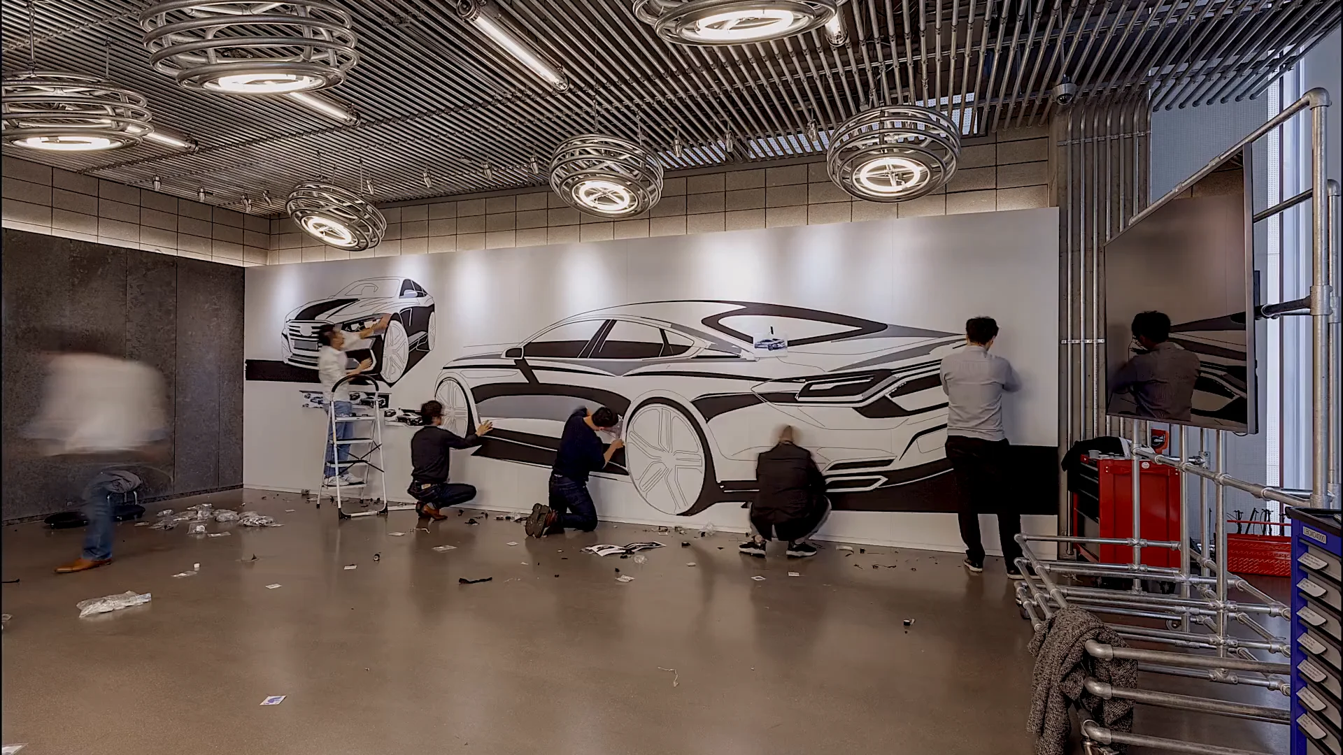 Tape Drawing Timelapse video for Hyundai Motor New Car Exhibition on Vimeo