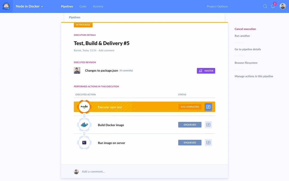 Test Node.js app, build and push Docker image, run dockerized app on ...