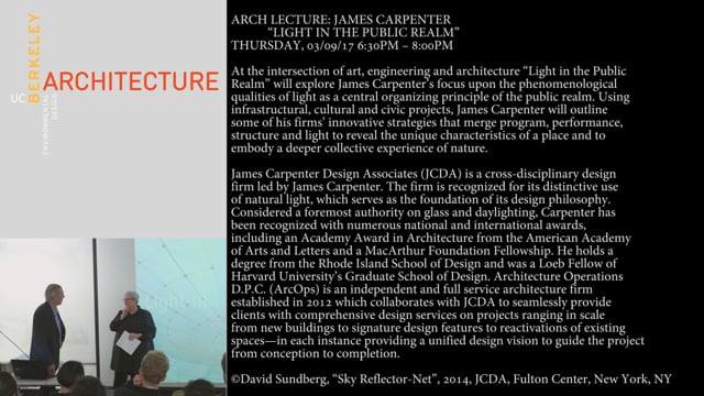 James Carpenter 3.9.17 - Architecture Lecture