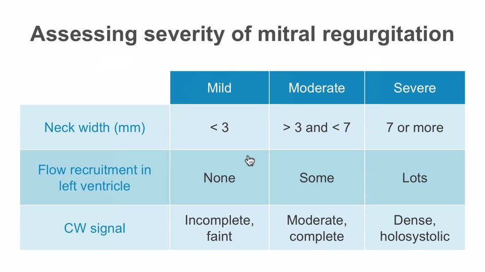 Detecting and evaluating mitral regurgitation