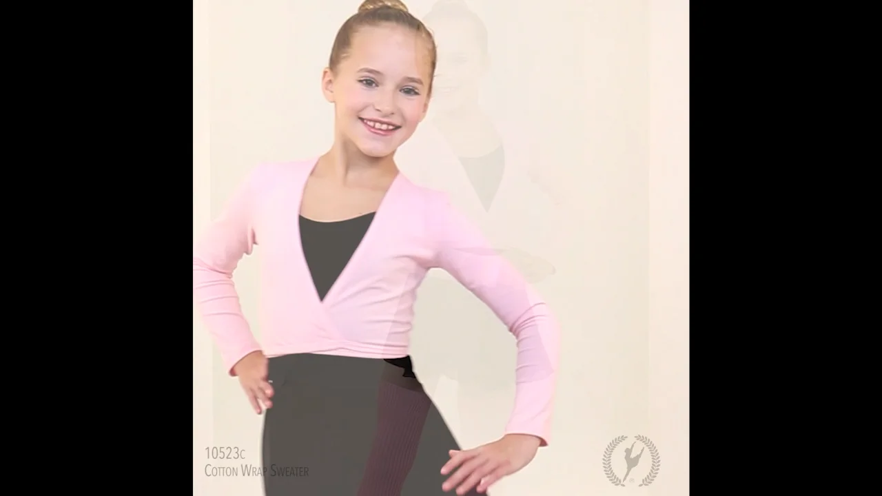Girls Long Sleeve Cotton Lycra® Ballet Wrap Sweater | 10523c Girls Long Sleeve Cotton Lycra® Ballet Wrap Sweater | 10523c