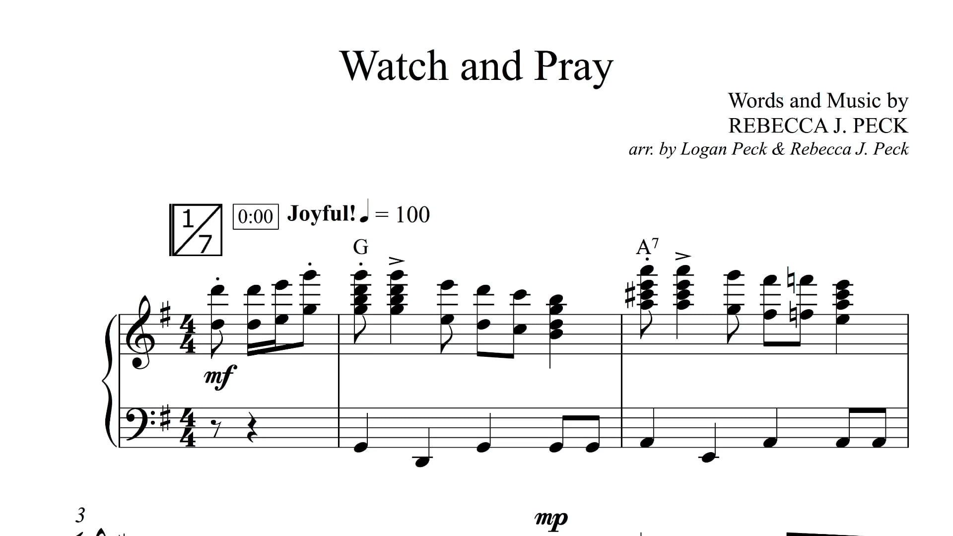 Watch And Pray - SATB Anthem