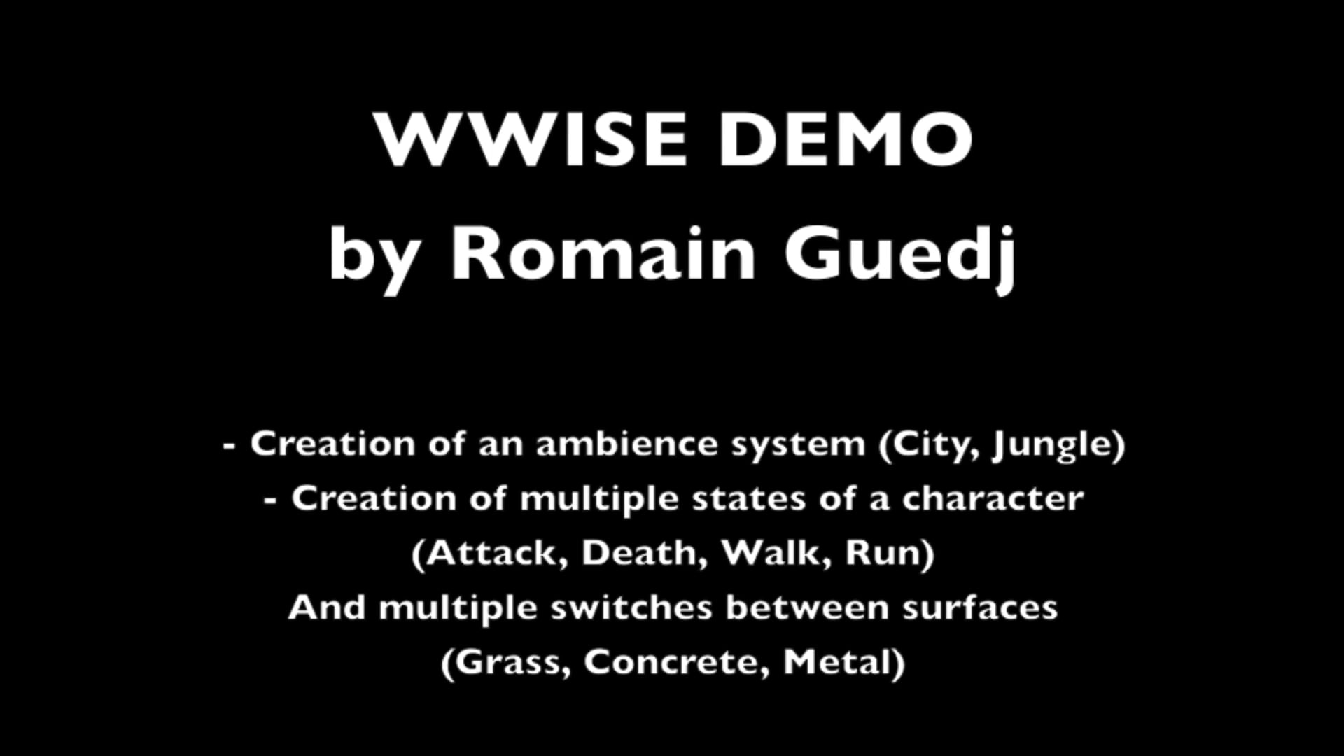 Wwise Demo Ambience & MC System