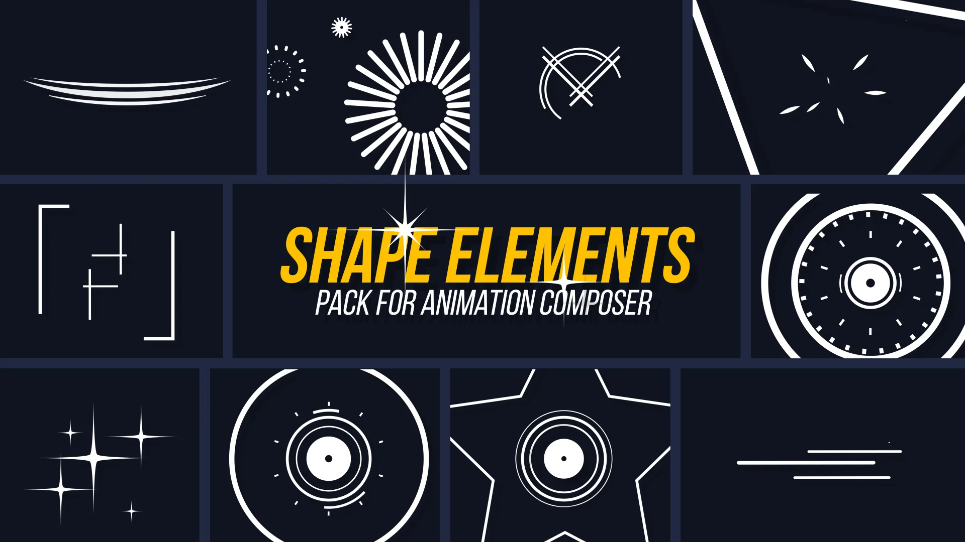 Shape elements. Element animation. Animation Composer. Videohive Shape and Motion animated elements Pack.