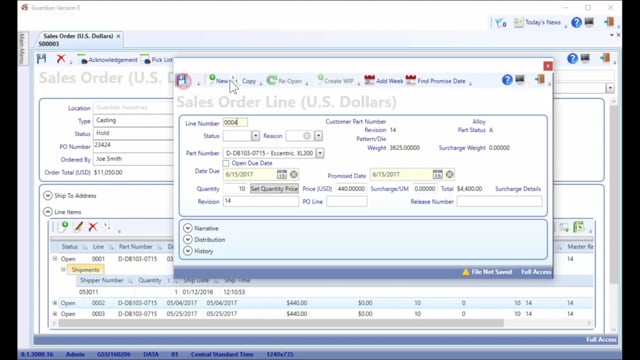 Sales Order Maintenance