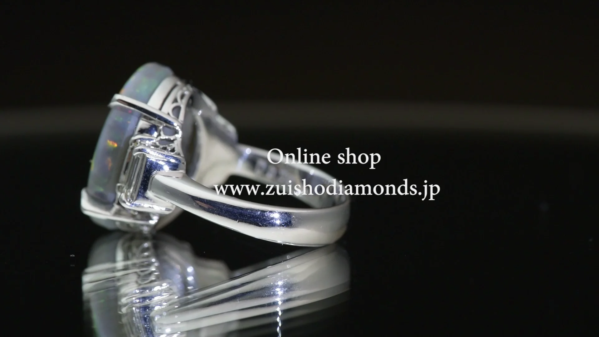 ブラックオパールxダイヤモンドプラチナリング BO 7.75ct D:0.70