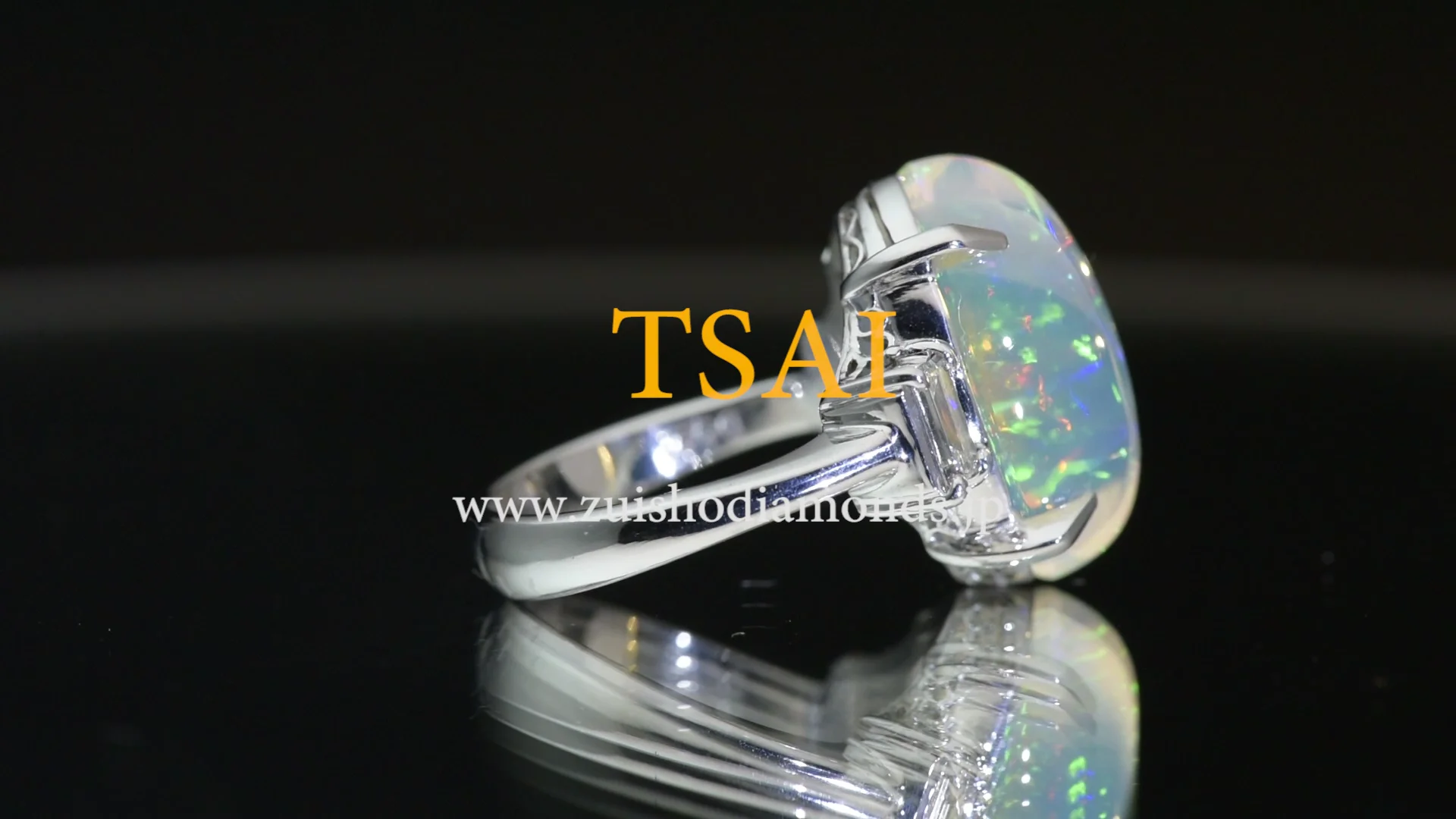 メキシコオパールプラチナリング MO 9.47ct D:0.62ct Pt900 – ZUISHO
