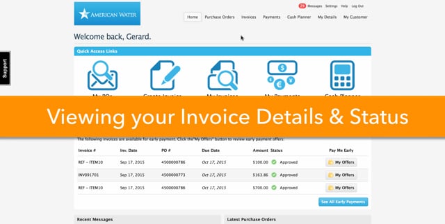 VIEWING YOUR INVOICE DETAILS AND STATUS - AMERICAN WATER