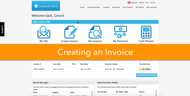 CREATING AN INVOICE - AMERICAN WATER