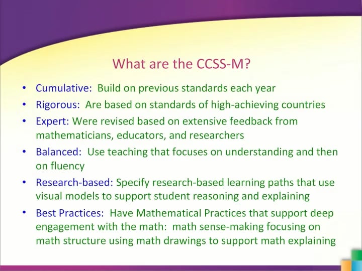 Part 1 - Overview of CCSS and Math Expressions