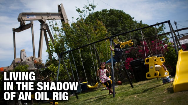 Living in the shadow of an oil rig