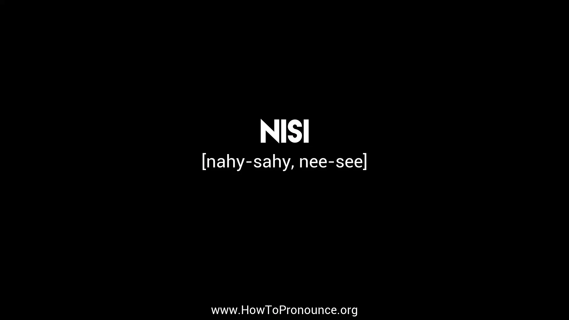 How to Pronounce "nisi" on Vimeo