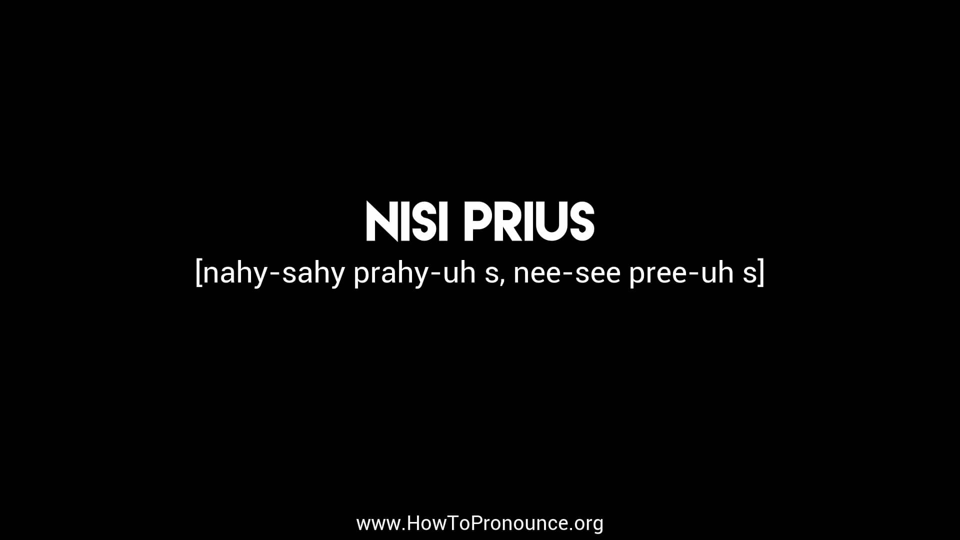 How to Pronounce "nisi prius" on Vimeo