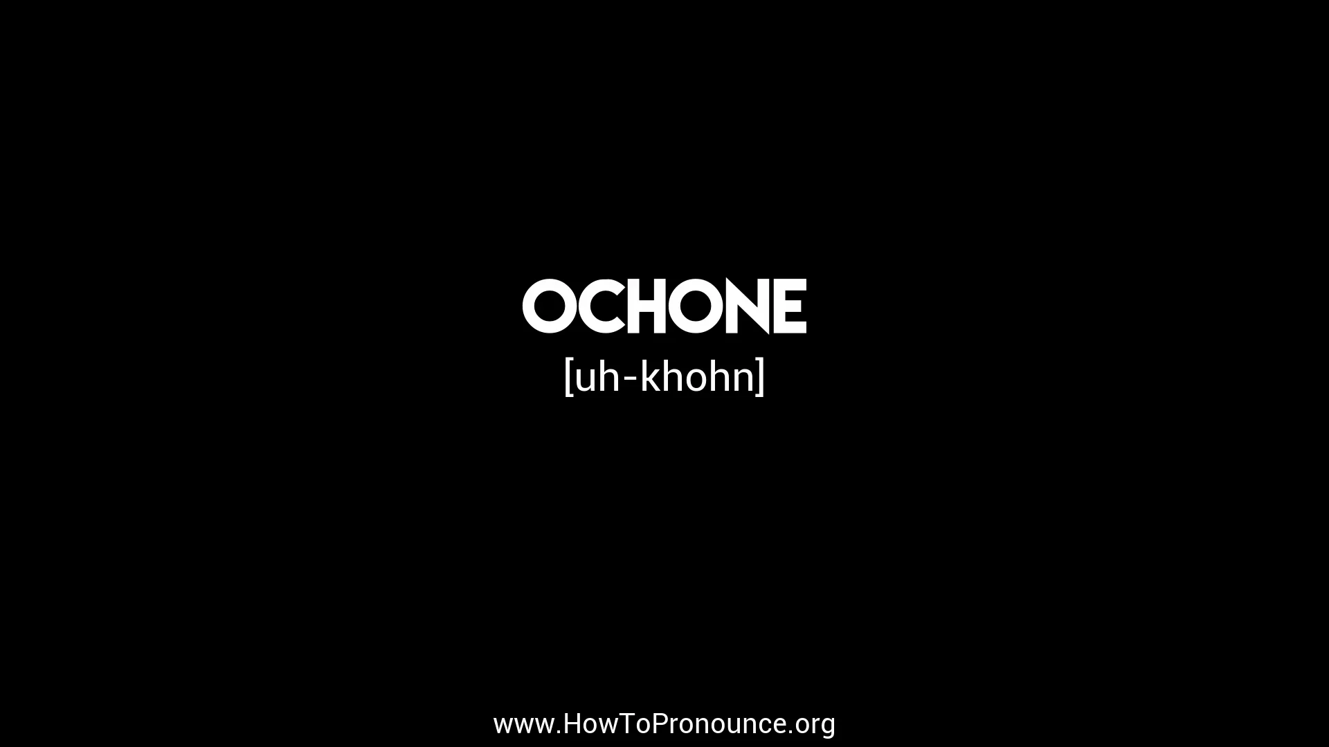 How to Pronounce ochone on Vimeo