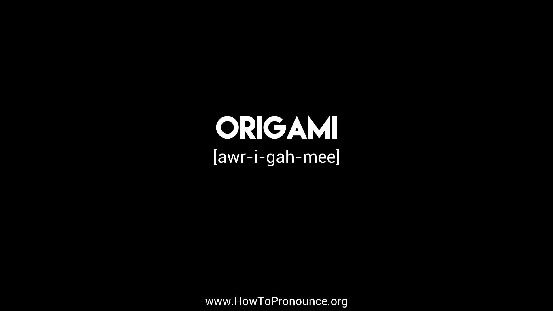 How to Pronounce "origami" on Vimeo