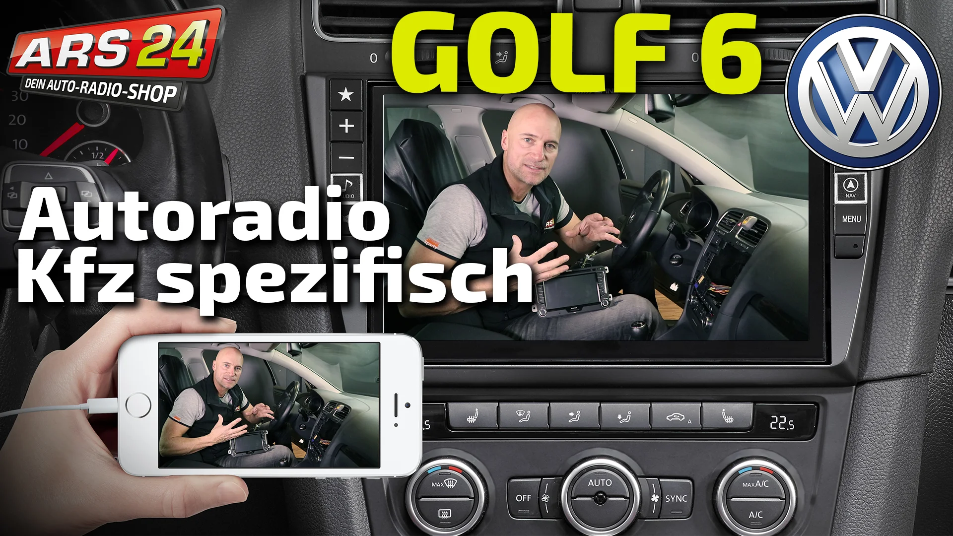 Autoradio für VW Golf 6 mit unglaublich großen 9 Bildschirm einbauen, TUTORIAL