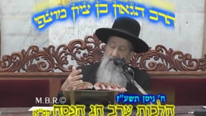 הלכות ערב חג הפסח קכא צו תשעז