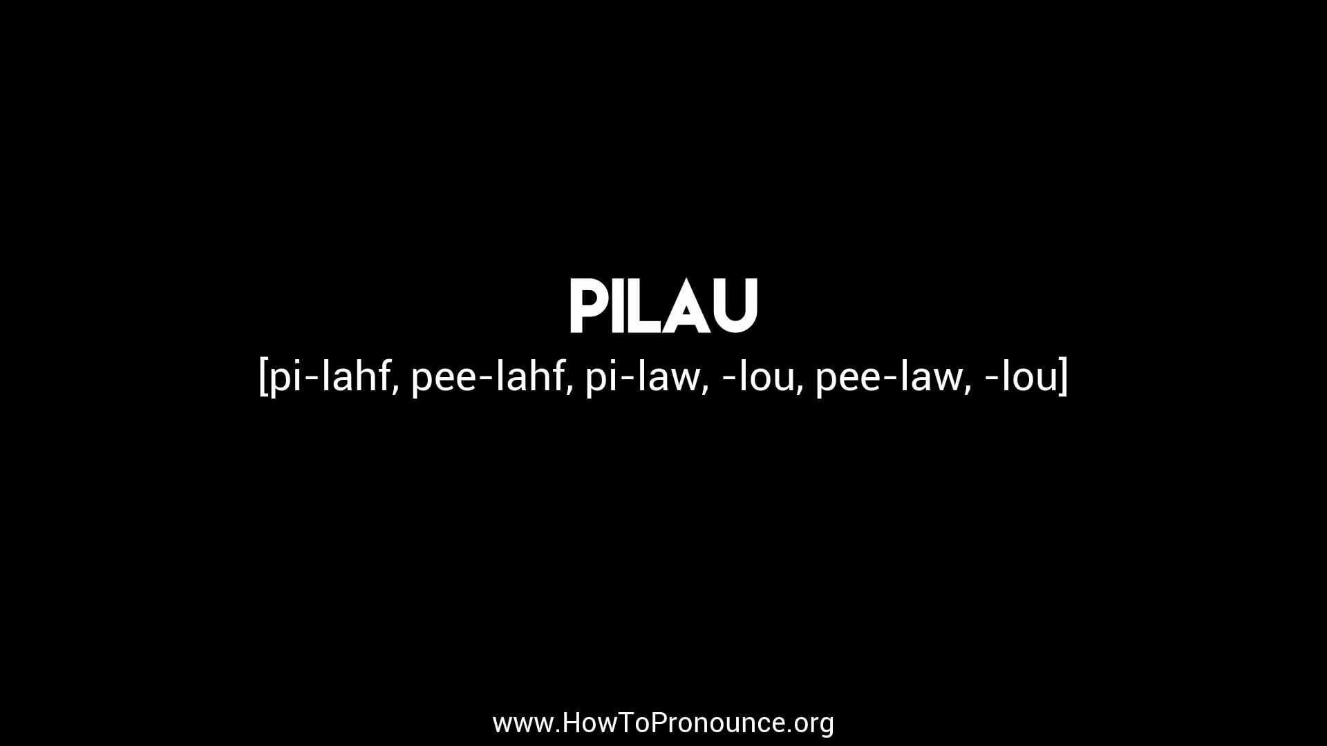 How to Pronounce "pilau" on Vimeo