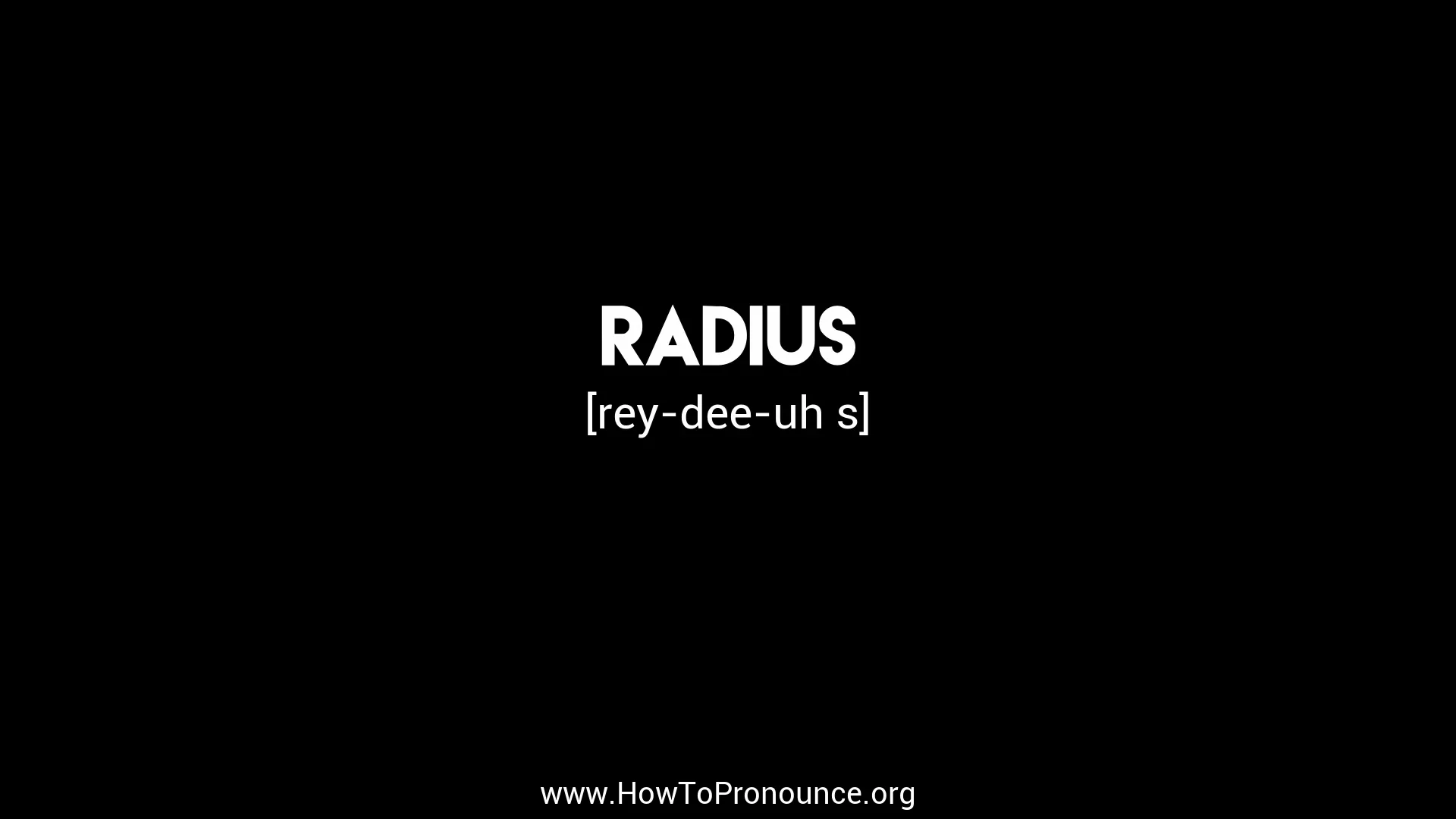 How to Pronounce "radius" on Vimeo