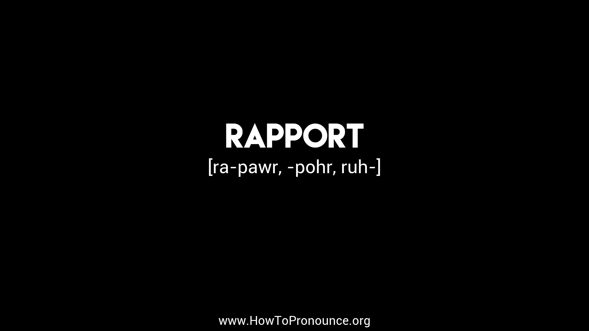 How to Pronounce "rapport" on Vimeo