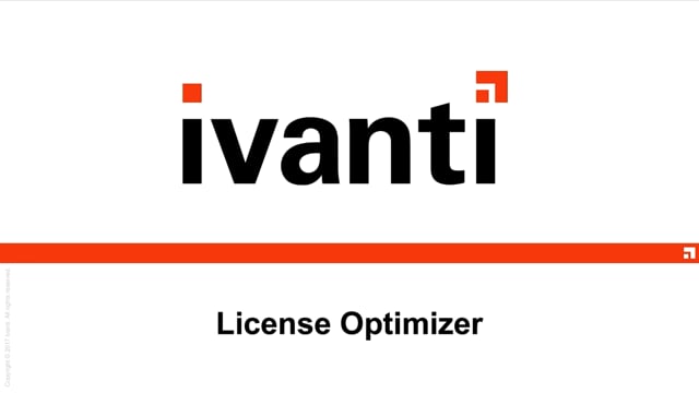 Ivanti License Optimizer Demo