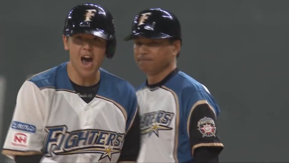 【2回裏】ファイターズ・清水 バットの先で捉える一打でうれしいプロ初打点!! 2017/4/13 Bs-M