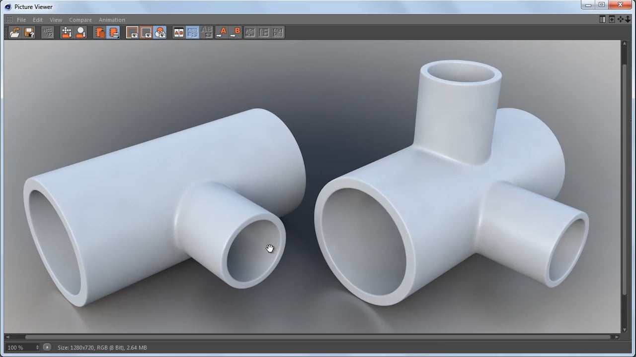 Modeling pipe connections in Cinema 4D - Connecting pipes that have  different diameters