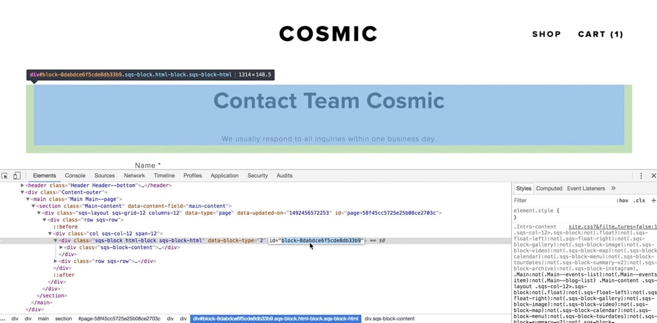 Cosmic Find Code Block ID on Vimeo