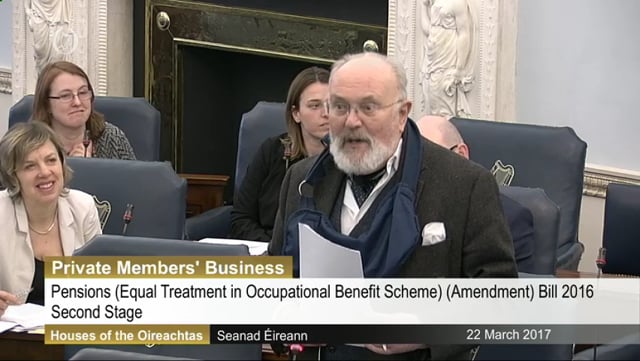 Pensions (Equal Pension Treatment in Occupational Benefit Schemes) (Amendment) Bill 2016 Second Stage – 22nd March 2017