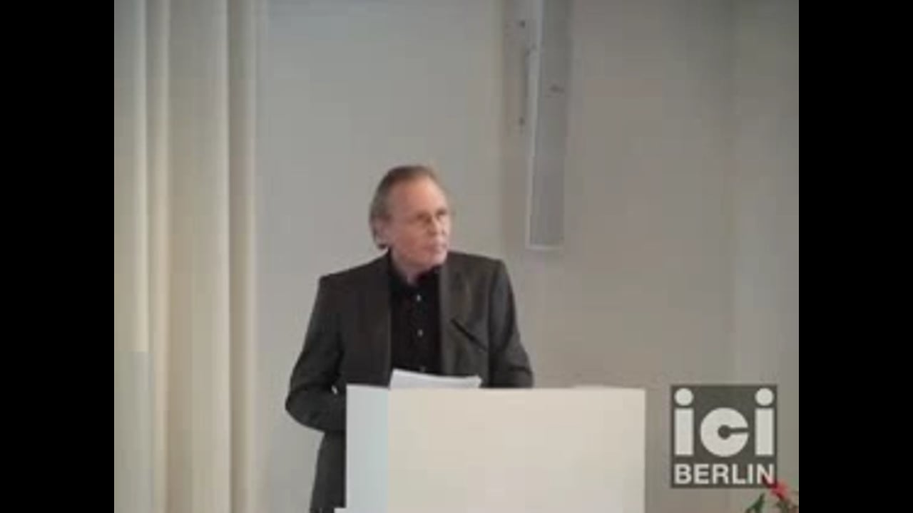 Lecture by Christoph Menke, part 1