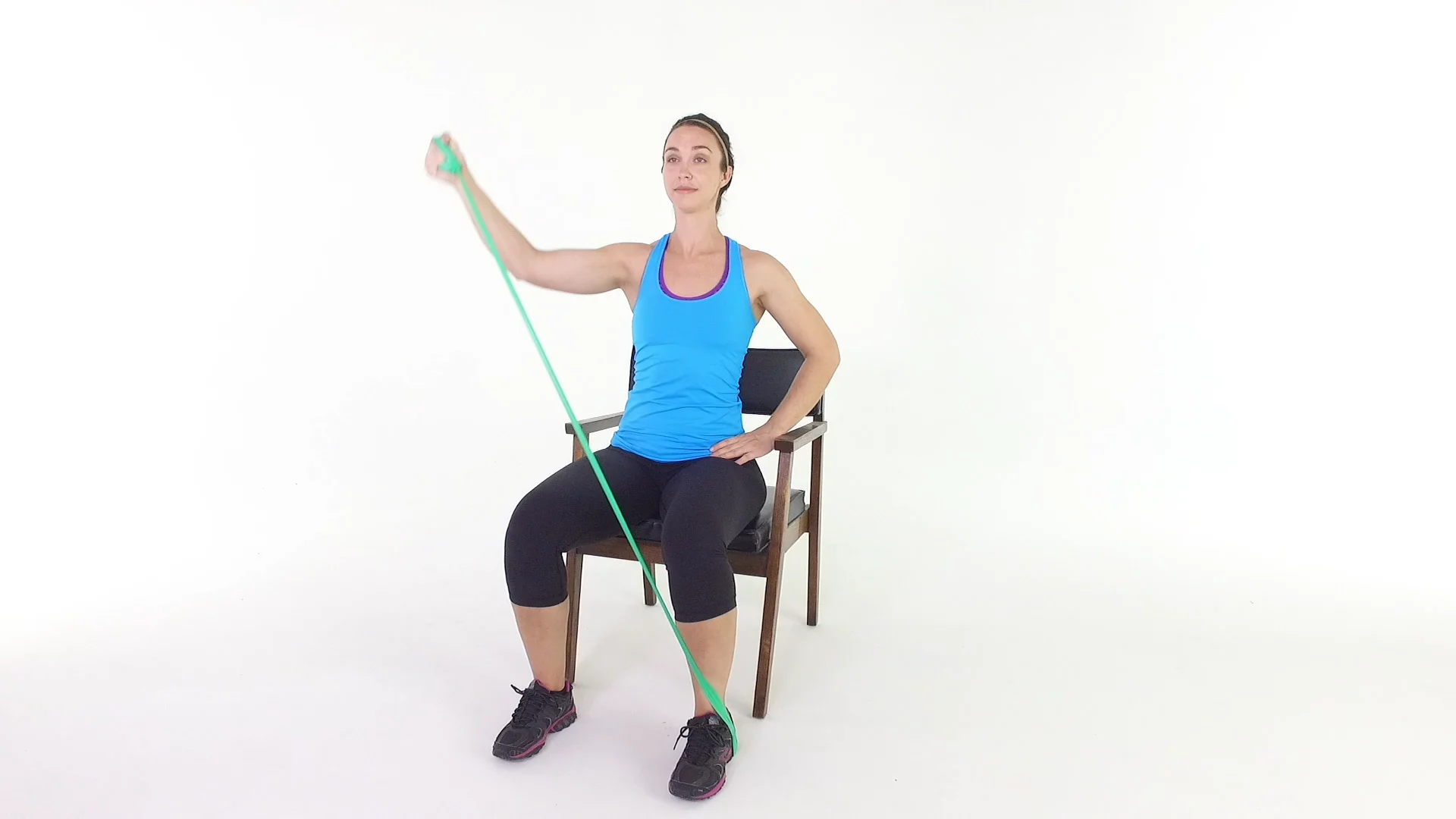 Seated shoulder press with best sale resistance band