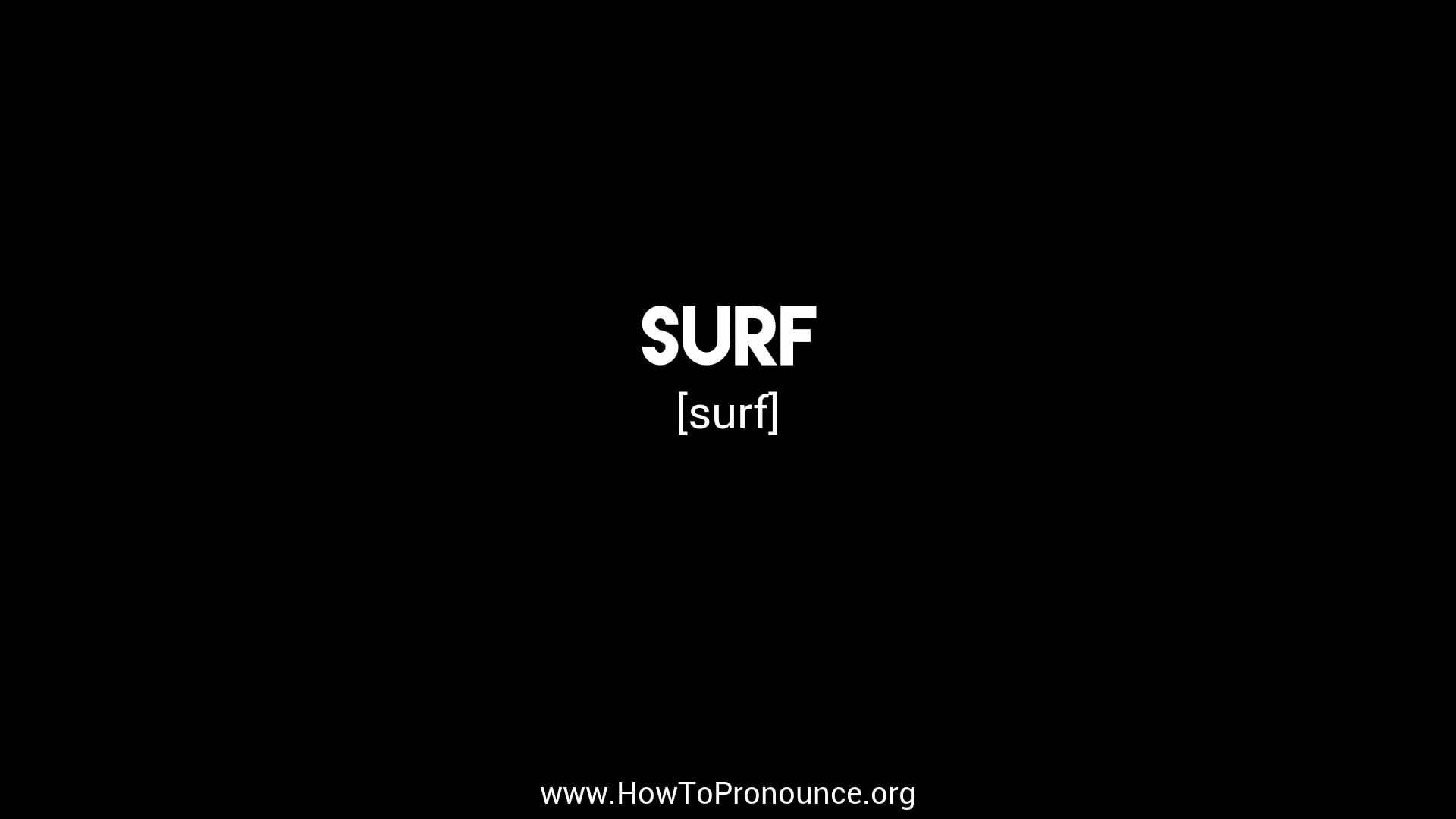 How to Pronounce "surf" on Vimeo