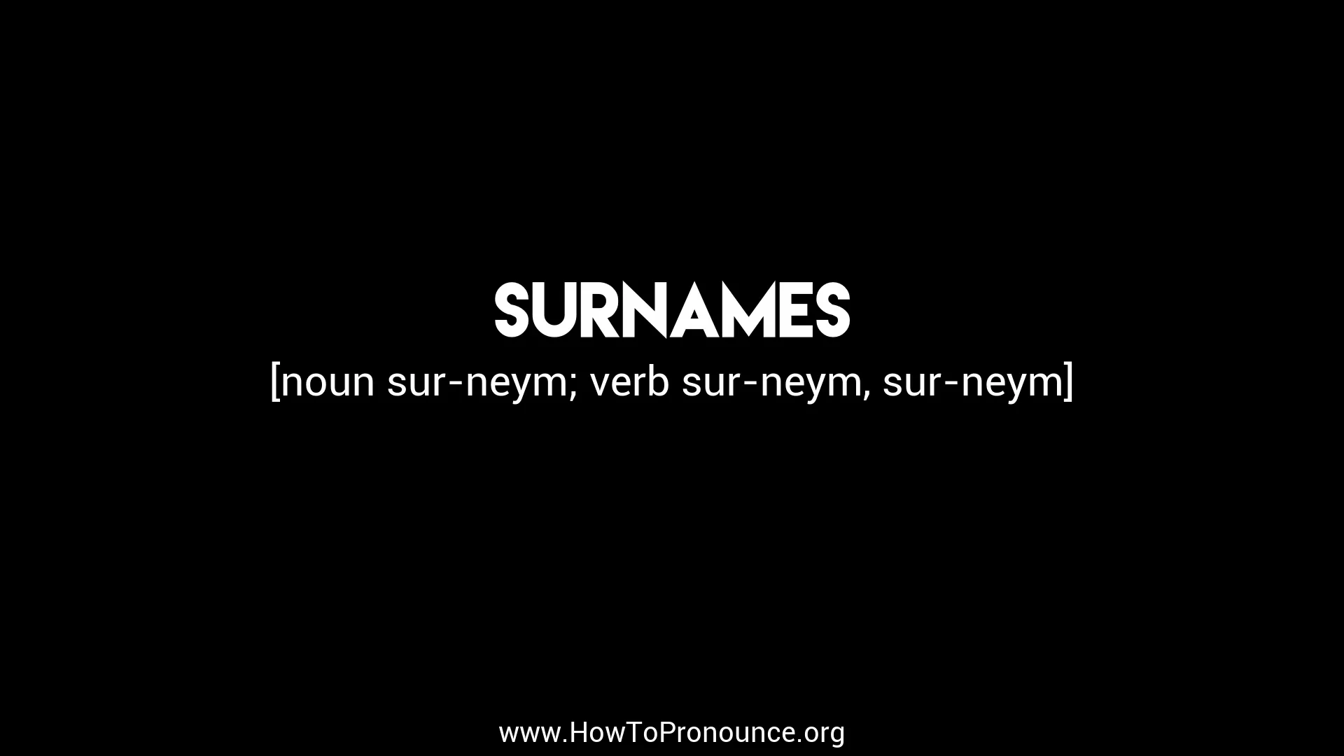 How to Pronounce "surnames" on Vimeo