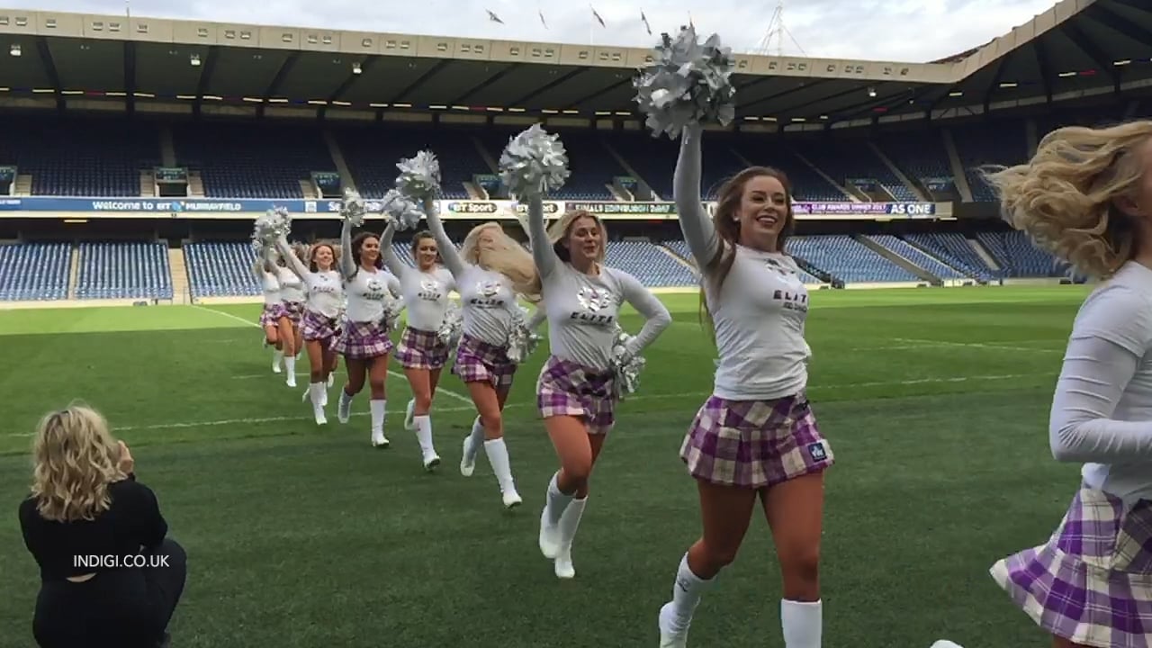 Elite Pro Dance Cheerleaders Team At Bt Cup Finals Murrayfield